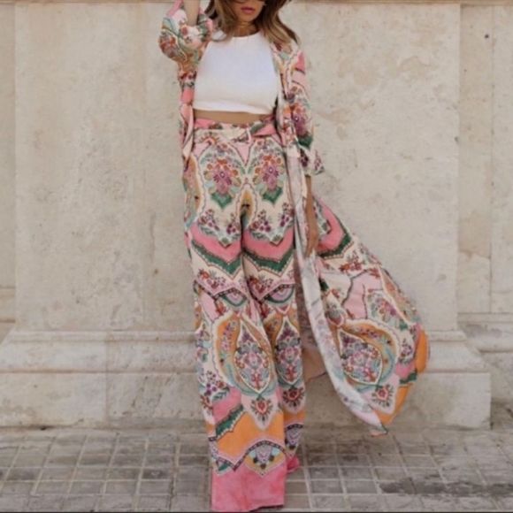 ZARA PRINTED WRAP DRESS - Picture 5 of 7